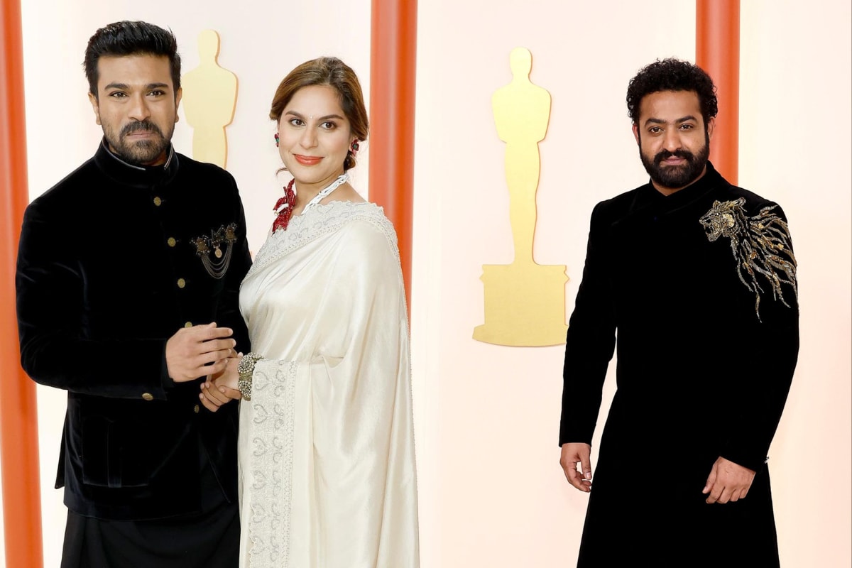 Oscars 2023: RRR Stars Ram Charan And Jr NTR Shine Bright In Black Ensembles As They Proudly Walk The Oscars Red Carpet