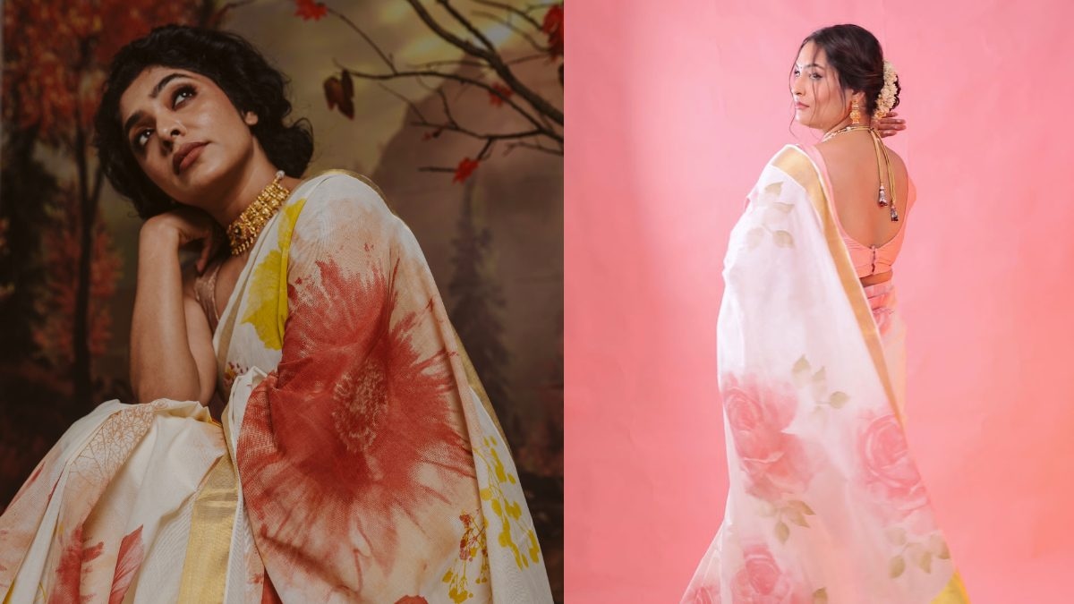 Kerala Based-Designer Nivethitha Has Been Redefining Screen Printing One Kasavu Saree At A Time  News18