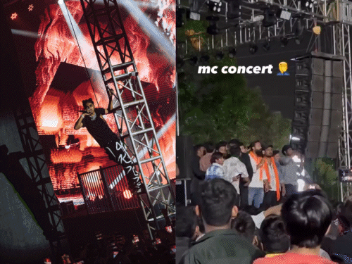 Bigg Boss 16 winner MC Stan?s concert cancelled: Bajrang Dal protesters from Nagpur protested the show in Indore, saying their songs are cheap and vlogger